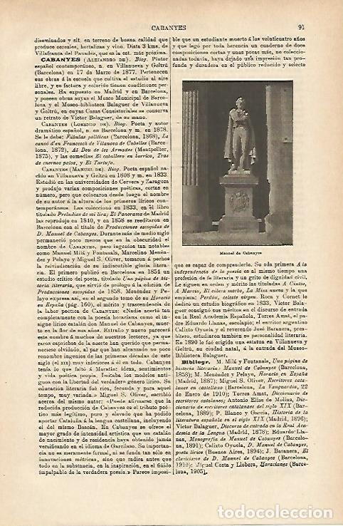 Cartoline: LAMINA ESPASA 14587: Manuel de Cabanyes - Varios