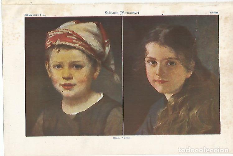 Postales: LAMINA ESPASA 12444: Hansel y Gretel por F. Schauss - Varios