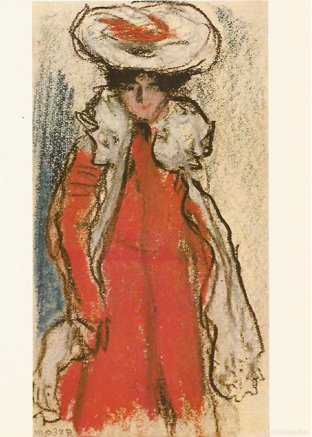 Postais: Lamina 058: Picasso. Dama de frente con sombrero de gasa arrugada - VVAA