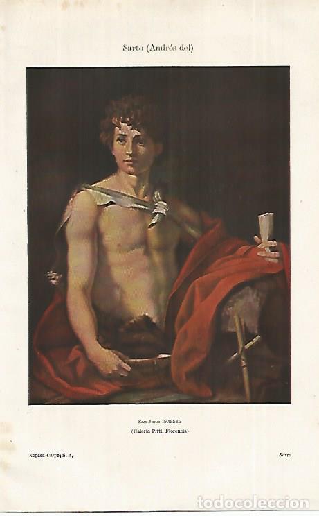 Postales: LAMINA ESPASA 12386: San Juan Bautista por Andres del Sarto - Varios