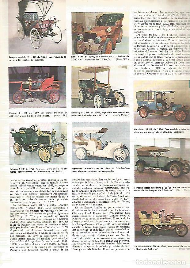 Postales: LAMINA MONITOR 0384: COCHES PEUGEOT FIAT RENAULT DARRACQ Y MARCHAND DEL SIGLO XIX - Varios