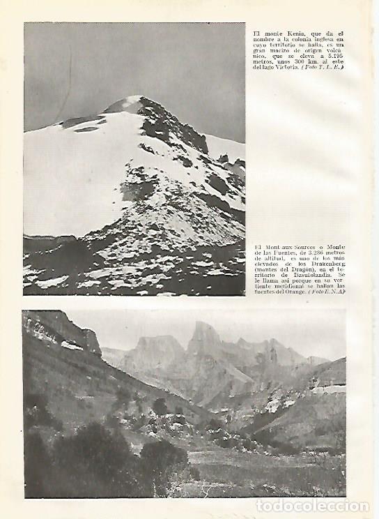 Postales: LAMINA GEOGRAFIA 0151: Monte Kenia y Monte de las Fuentes - Ricardo Beltran y Vicente Vera