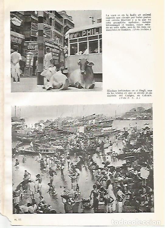 Postales: LAMINA GEOGRAFIA 0027: Calle de Bombay y el rio Hugli en Calculta India - Ricardo Beltran y Vicente
