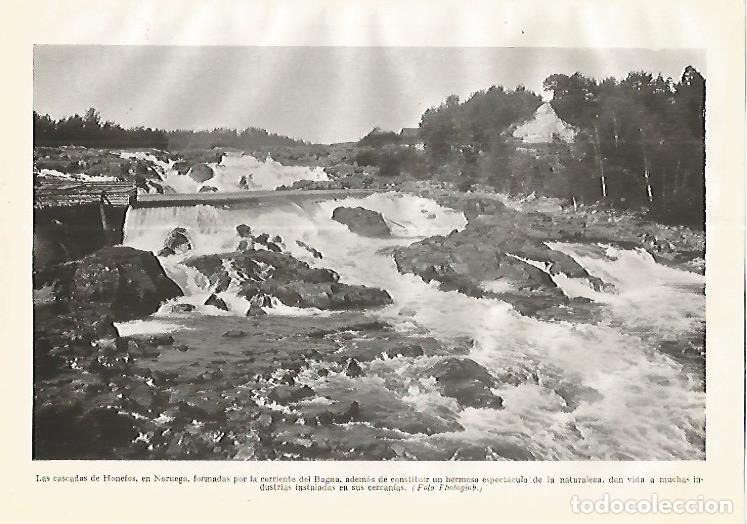 Postales: LAMINA GEOGRAFIA 0268: Cascadas de Honefos Noruega - Ricardo Beltran y Vicente Vera