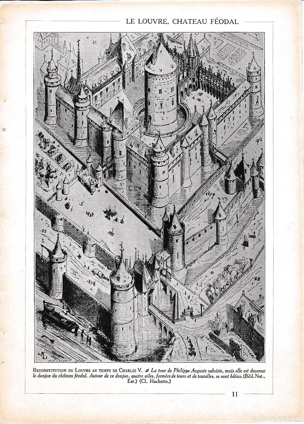 Cartoline: LAMINA 30006: Reconstruccion del Louvre en tiempo de Charles V - Librairie Hachette