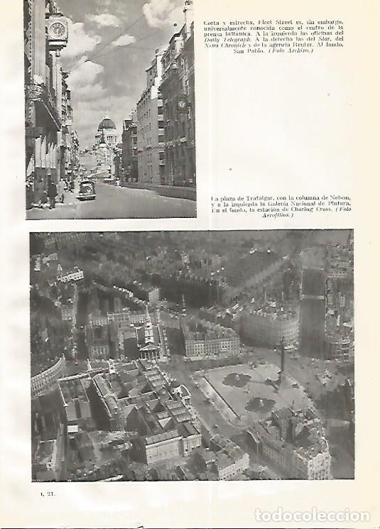 Postales: LAMINA GEOGRAFIA 0249: Fleet Street y plaza de Trafalgar de Londres - Ricardo Beltran y Vicente Vera