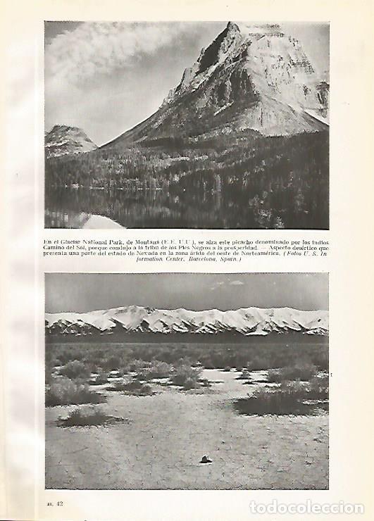 Postais: LAMINA GEOGRAFIA 0181: Glaciar National Park en Montana y desierto en Nevada Estados Unidos - Ricard