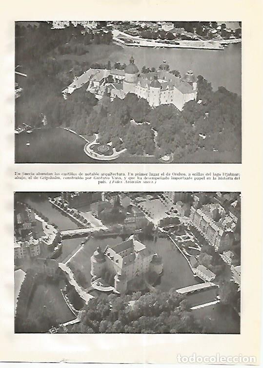 Postais: LAMINA GEOGRAFIA 0264: Castillo de Orebro y Castillo de Gripsholm Suecia - Ricardo Beltran y Vicente