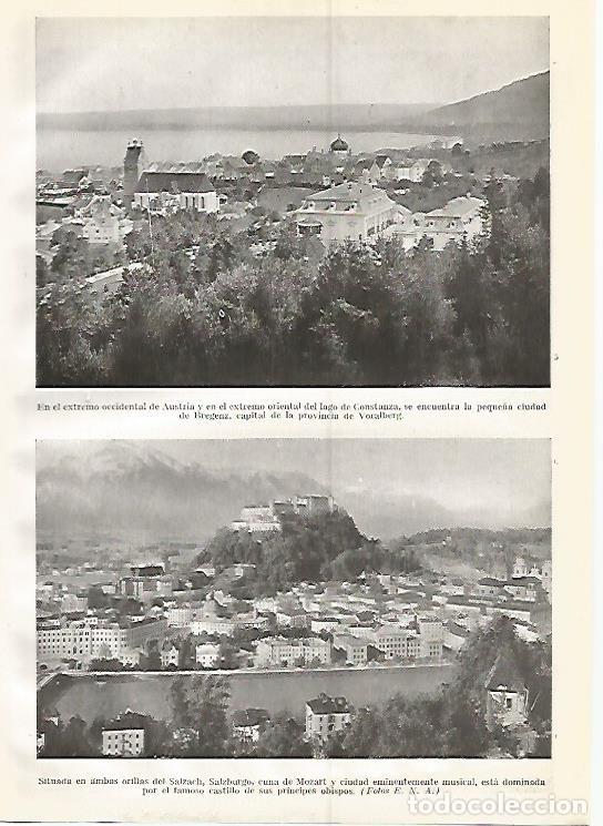 Postkarten: LAMINA GEOGRAFIA 0336: Vista de Bregenz y de Salzburgo Austria - Ricardo Beltran y Vicente Vera