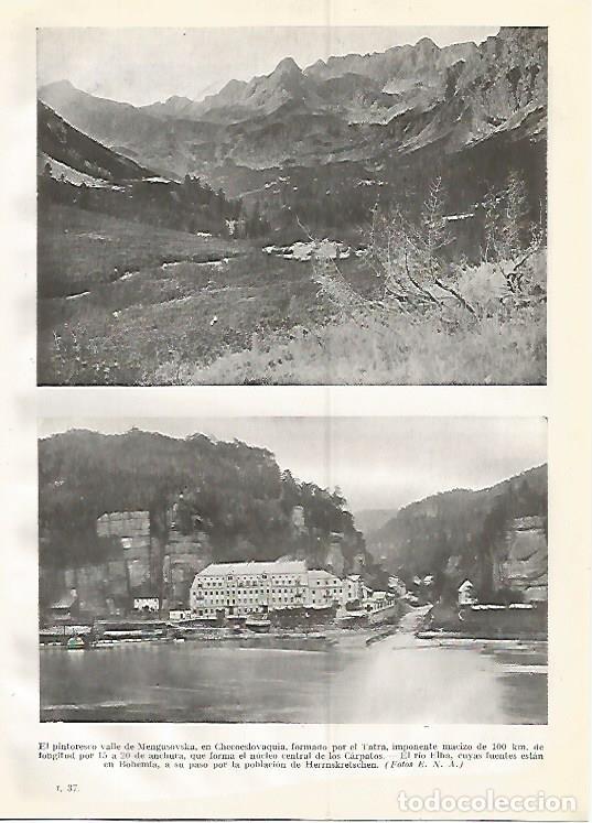 Postales: LAMINA GEOGRAFIA 0339: Valle de Mengusovska y rio Elba - Ricardo Beltran y Vicente Vera