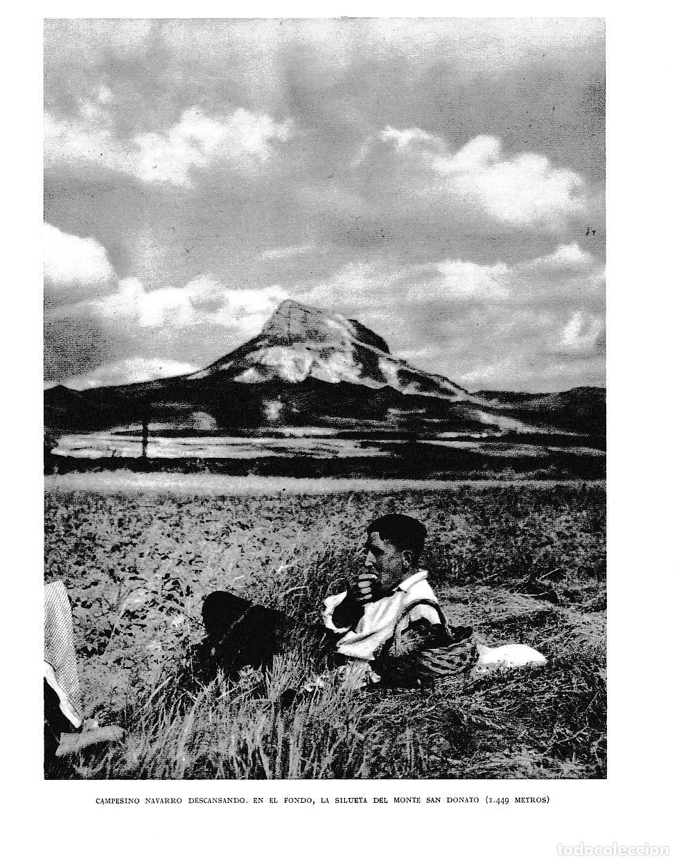 Postkarten: LAMINA 6140: Campesino navarro al fondo silueta del Monte San Donato - Pio Baroja