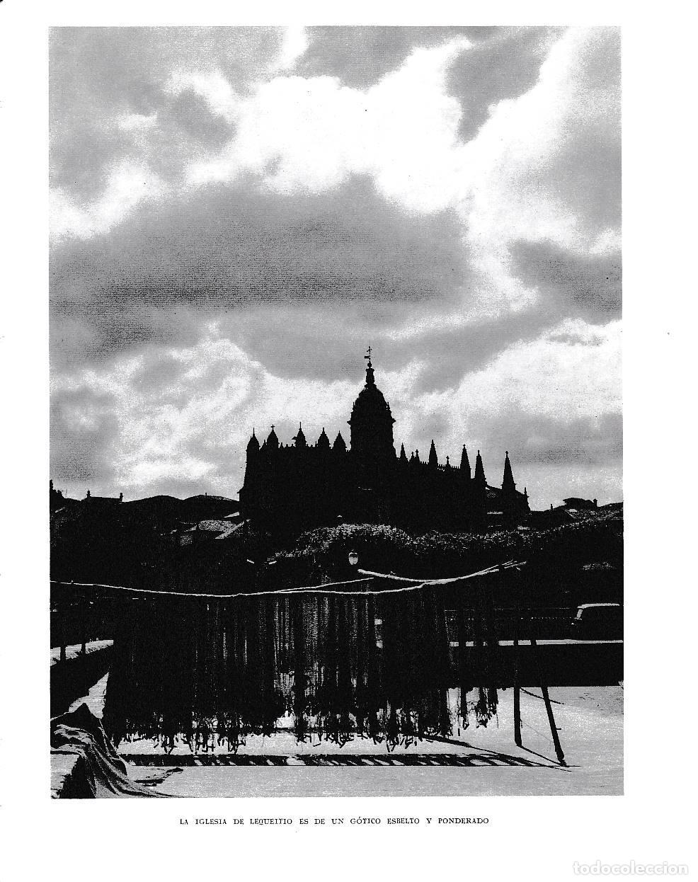 Postales: LAMINA 6164: Iglesia de Lequeitio de un gotico esbelto y ponderado - Pio Baroja