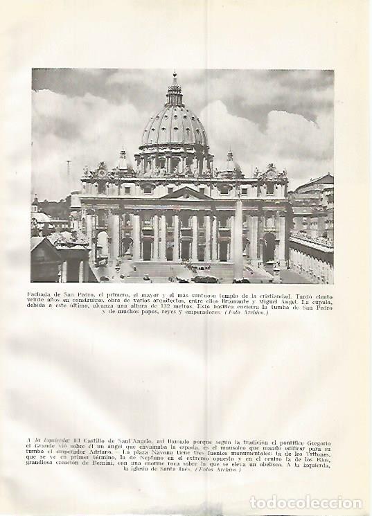 Postales: LAMINA GEOGRAFIA 0382: Fachada de San Pedro del Vaticano - Ricardo Beltran y Vicente Vera