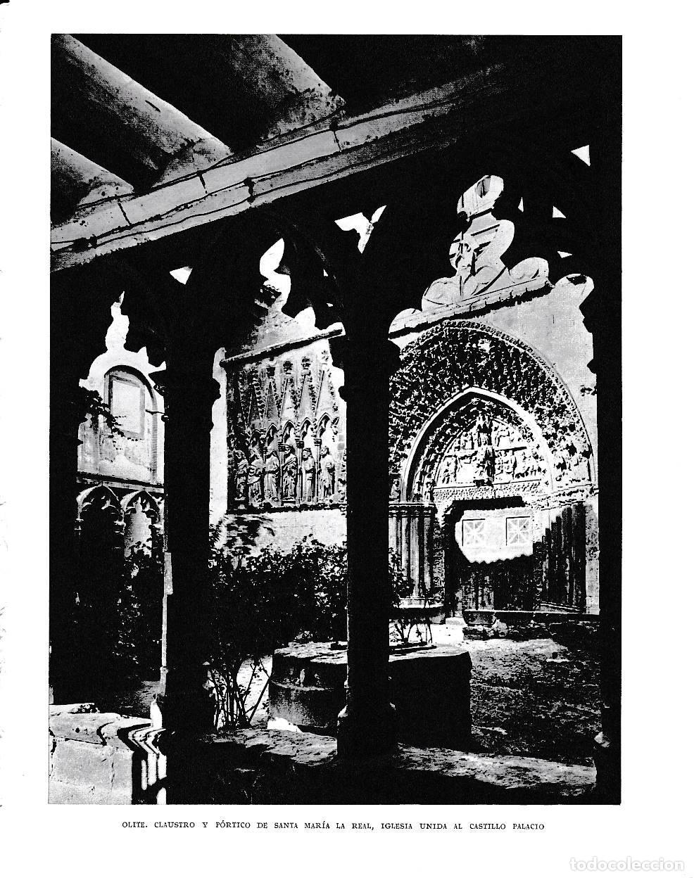 Postkarten: LAMINA 6230: Claustro y Portico de Santa Maria La Real de Olite - Pio Baroja