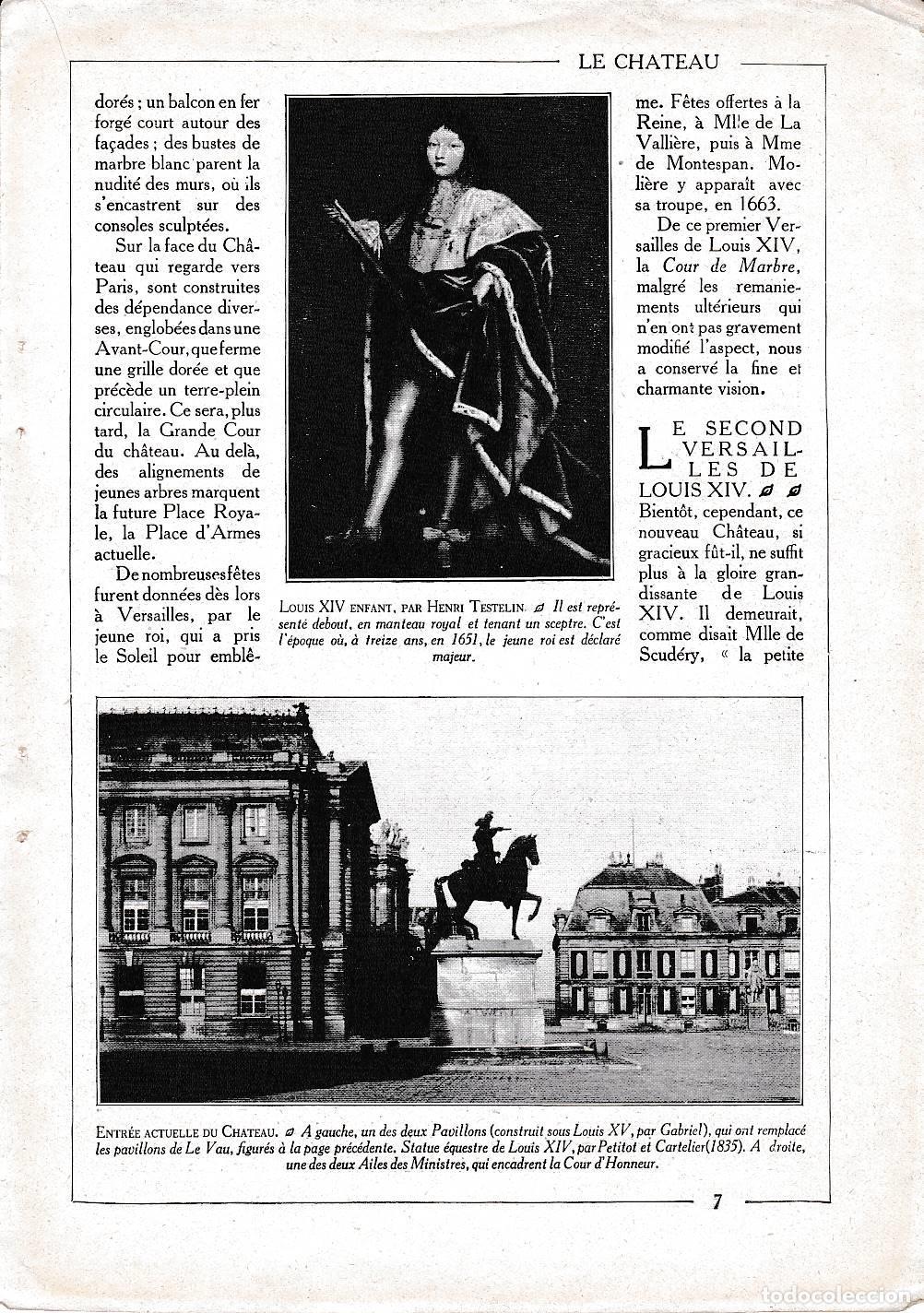 Postcards: LAMINA 30038: Louis XIV enfant par Henri Testelin et entree actuelle du chateau - Librairie Hachette