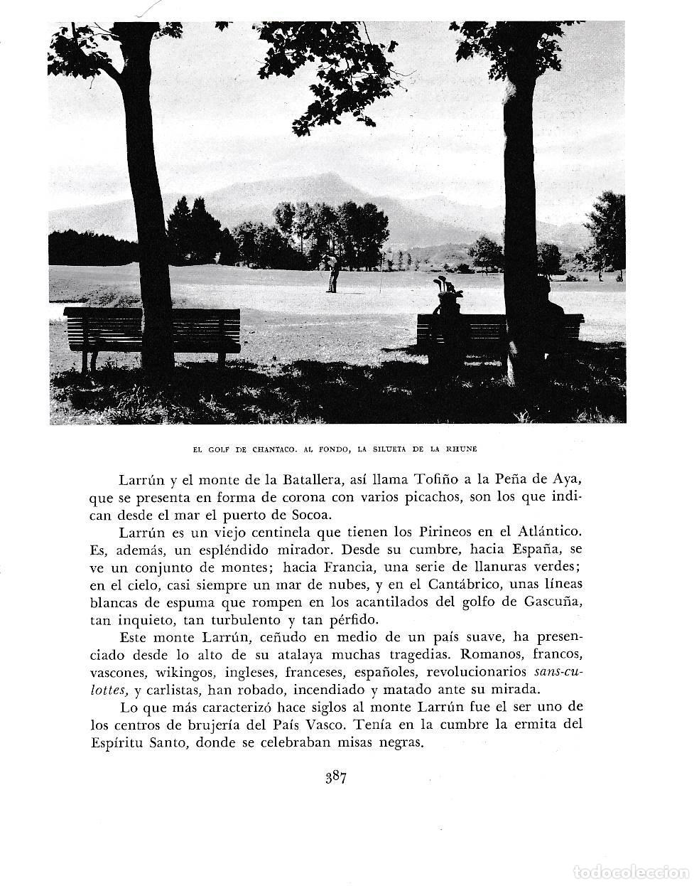 Postales: LAMINA 6258: El Golf de Chataco con la silueta de La Rhune - Pio Baroja