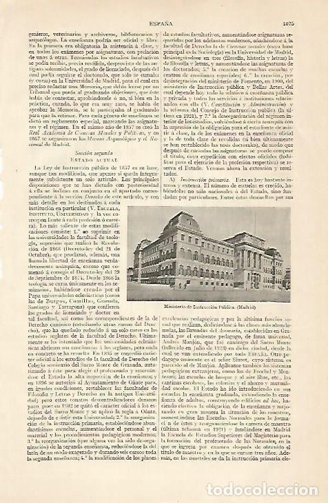 Postais: LAMINA ESPASA 10318: Ministerio de Instruccion Publica en Madrid - Varios