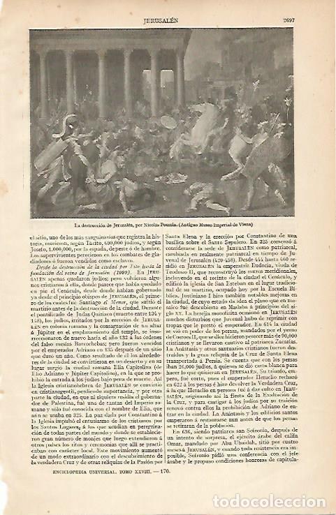 Postales: LAMINA ESPASA 6228: La destruccion de Jerusalen por Poussin - Varios Autores