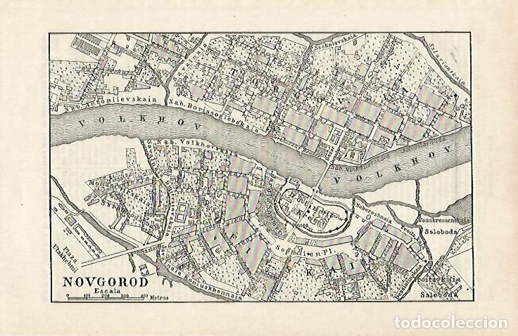 Postkarten: LAMINA ESPASA 20290: Plano de Novgorod Rusia - Varios