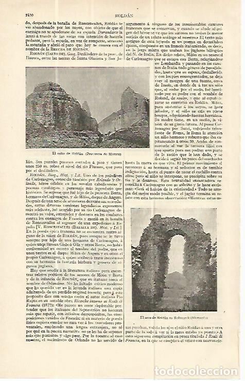 Postais: LAMINA ESPASA 13752: El salto de Roldan Huesca - Varios