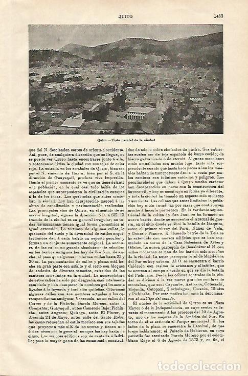 Postkarten: LAMINA ESPASA 20749: Vista parcial de Quito Ecuador - Varios