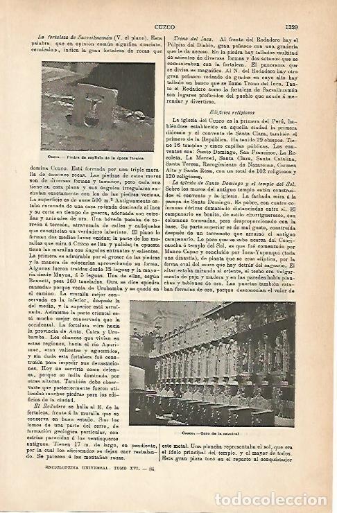 Postkarten: LAMINA ESPASA 14401: Piedra de suplicio inca de Cuzco Peeru - Varios