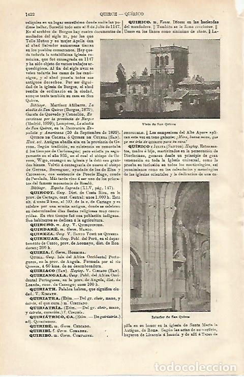 Postcards: LAMINA ESPASA 20745: Abadia de San Quirce Burgos - Varios