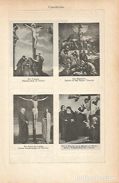 Cartes Postales: LAMINA ESPASA 14260: Crucifixion por Veronese Tintoretto Leiden y el Maestro de la Muerte de Maria -