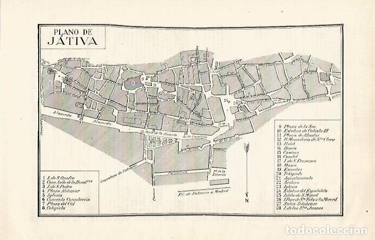 Postcards: LAMINA ESPASA 20993: Plano de Jativa Valencia - Varios