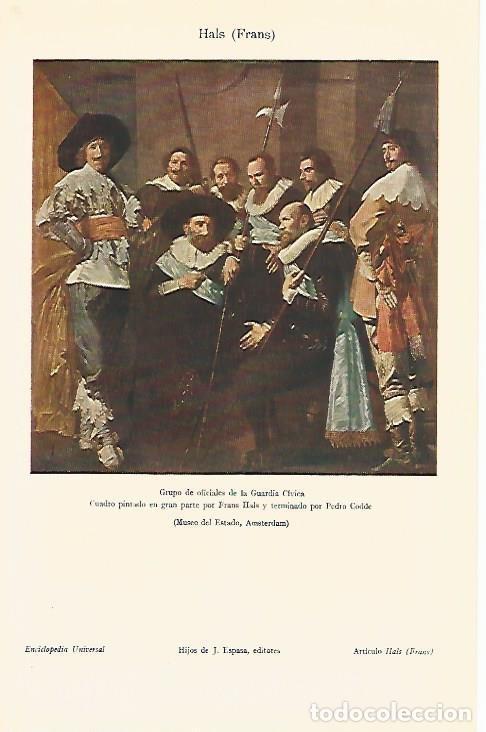 Cartoline: LAMINA ESPASA 549: Grupo de oficiales de la Guardia Civica Frans Hals - Varios autores
