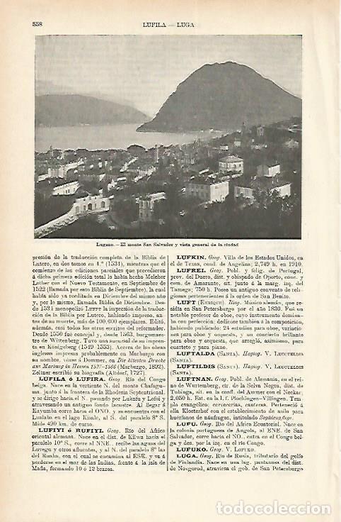 Cartoline: LAMINA ESPASA 1818: Monte San Salvador en Lugano Italia - Varios Autores