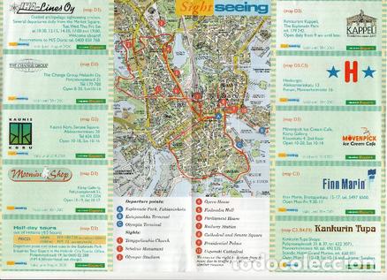 Cartoline: Mapa/Plano Turistico: HELSINKI - Mapa Publicitario con Cupones de Descuento - Helsinki