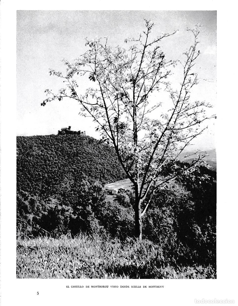 Postales: LAMINA 6336: El Castillo de Montsoriu visto desde Riells de Montseny - Jose Pla