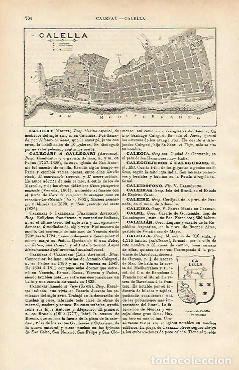 Postkarten: LAMINA ESPASA 14717: Plano de Calella Barcelona - Varios