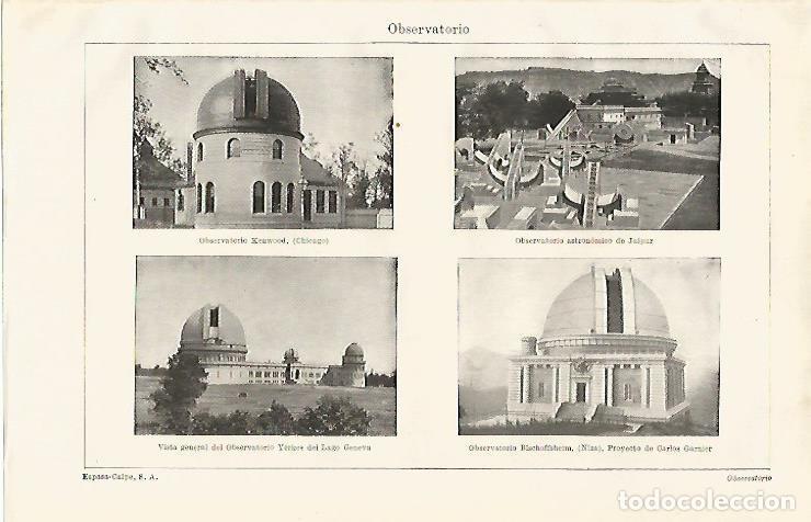 Postkarten: LAMINA ESPASA 21259: Observatorio de Chicago Jaipur Yerkes y Niza - Varios