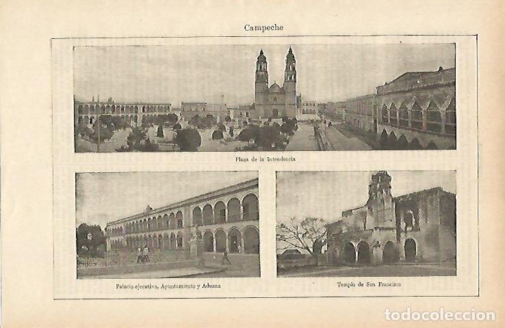 Cartoline: LAMINA ESPASA 14800: Vistas de Campeche Mejico - Varios