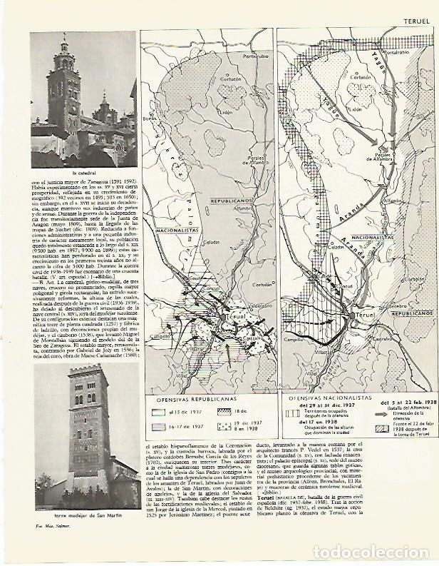 Postcards: LAMINA LAROUSSE 70007: Mapa de las ofensivas de la Guerra Civil en Teruel - Varios