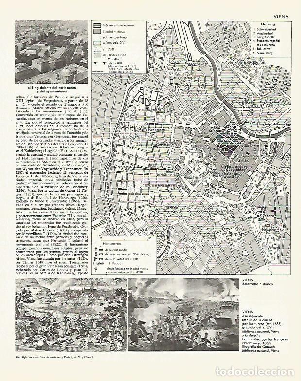 Postales: LAMINA LAROUSSE 70069: Mapa del desarrollo historico de Viena - Varios