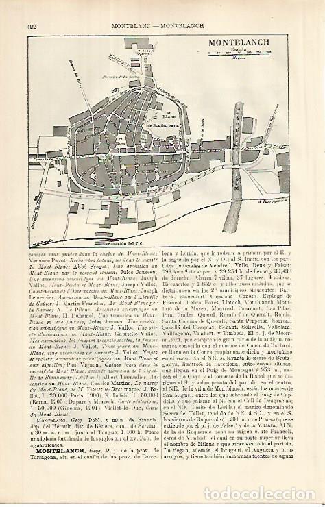 Cartes Postales: LAMINA ESPASA 8603: Plano de Montblanch Tarragona - Varios