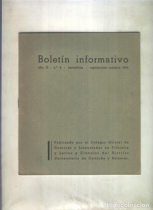 Postkarten: Boletin Informativo numero 8 septiembre / octubre 1959 - Varios