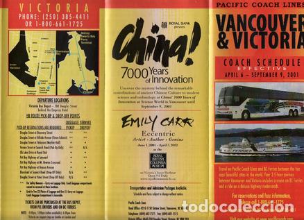 Postkarten: Triptico Publicitario: PACIFIC COACH LINES Bus - Trayecto Vancouver a Victoria (Canada) - Pacific Co
