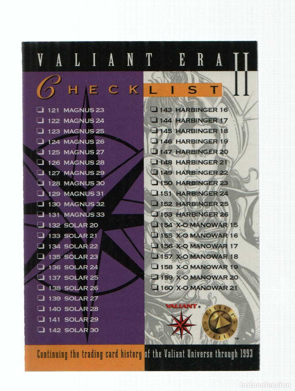 Postkarten: Trading Cards: VALIANT Serie ERA II Numero 259: Valiant ERA II, CHEKCLIST (Valiant 1994) - Varios