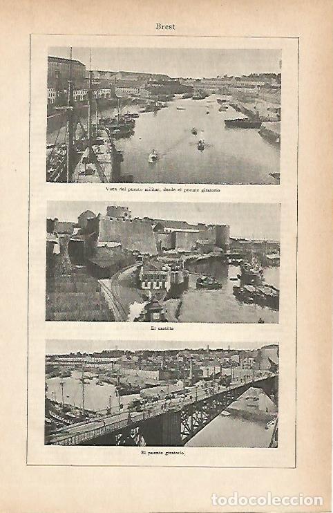 Postales: LAMINA ESPASA 11649: Vistas de Brest Francia - Varios