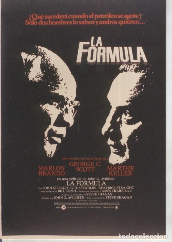 Postales: Foto cine 299: La formula (Marlon Brando-George C.Scott) - Varios