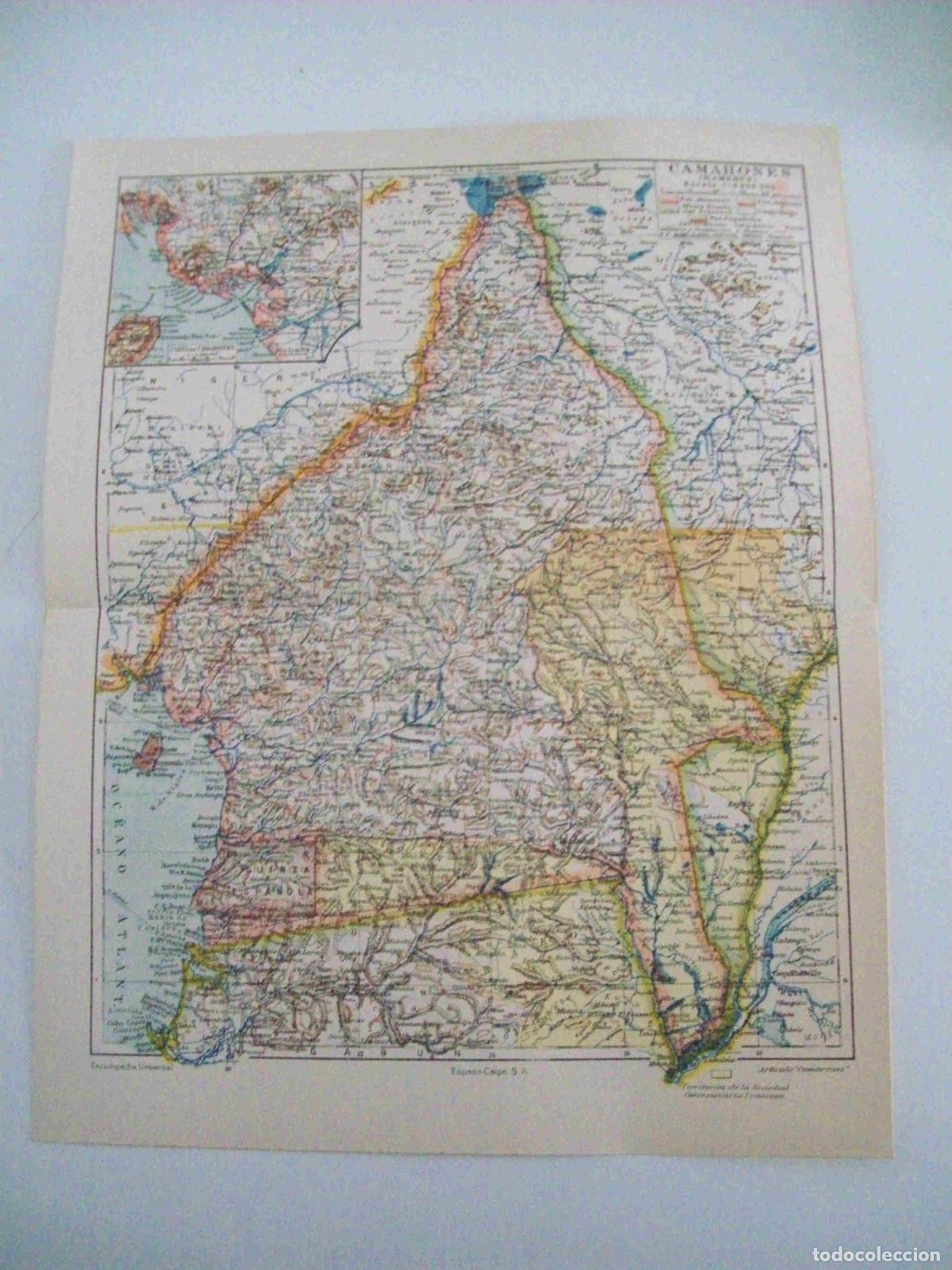 Postales: LAMINA ESPASA 14764: Mapa de Camarones - Varios