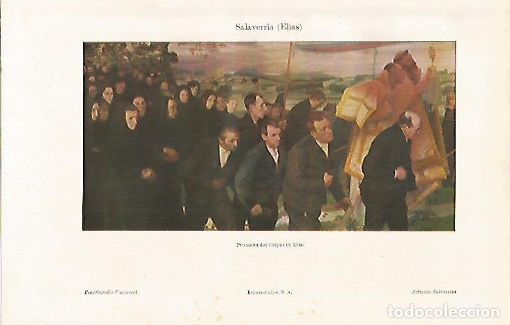 Postais: LAMINA ESPASA 18169: Procesion del Corpus en Lezo por Salaverria - Varios