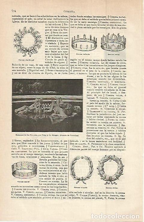 Postais: LAMINA ESPASA 15002: Estanque de las Coronas en Versalles - Varios