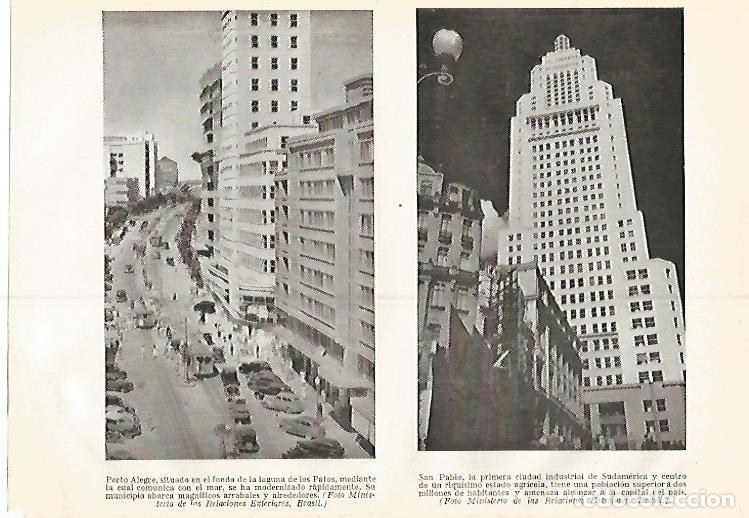 Postales: LAMINA GEOGRAFIA 0310: Porto Alegre y San Pablo Brasil - Ricardo Beltran y Vicente Vera