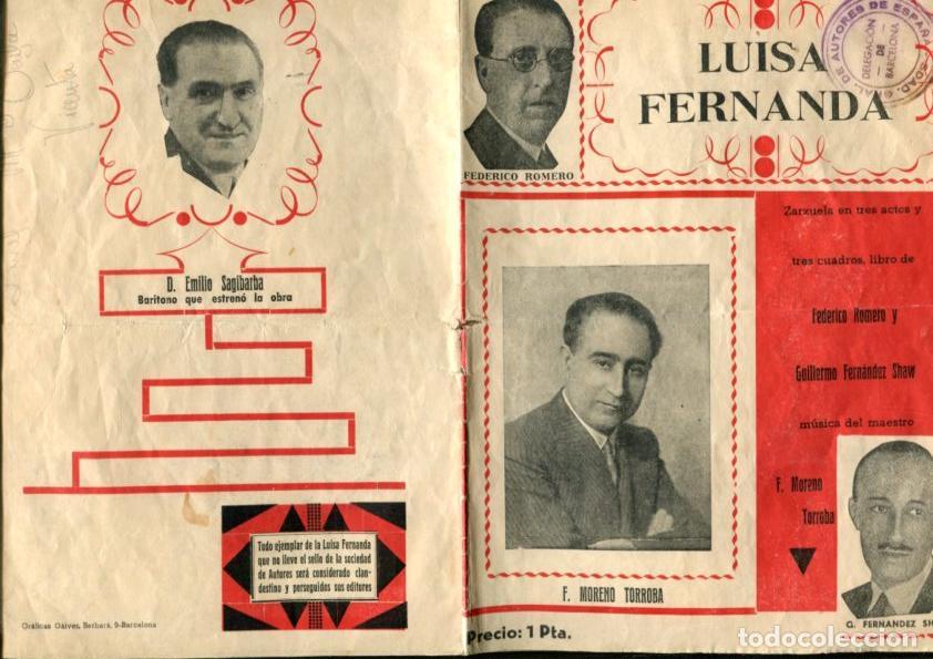 Postais: Folleto propaganda Luisa Fernanda -