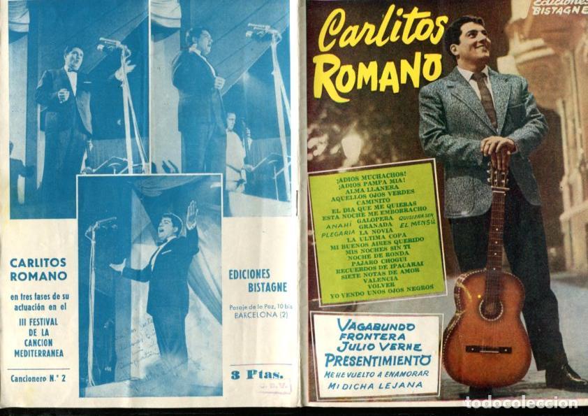 Cartes Postales: Cancionero ediciones Bistagne de Carlitos Romano: Ados muchahos, Caminito, Valencia, Volver, Yo vend